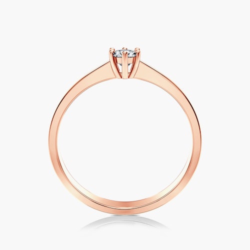 Pierścionek zaręczynowy SAVICKI: różowe złoto, diament